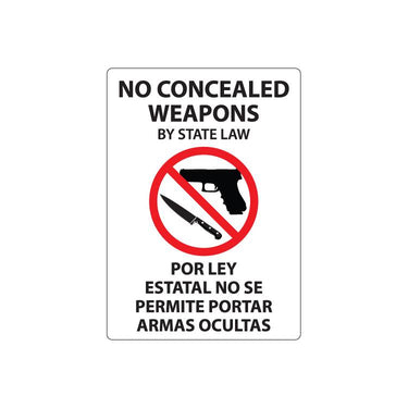 ZING Concealed Carry Label, 7X5, 2/PK- Model 1827S